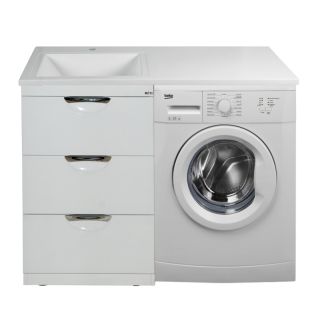 Напольная тумба под раковину Misty Куба под стиральную машину 60см белый